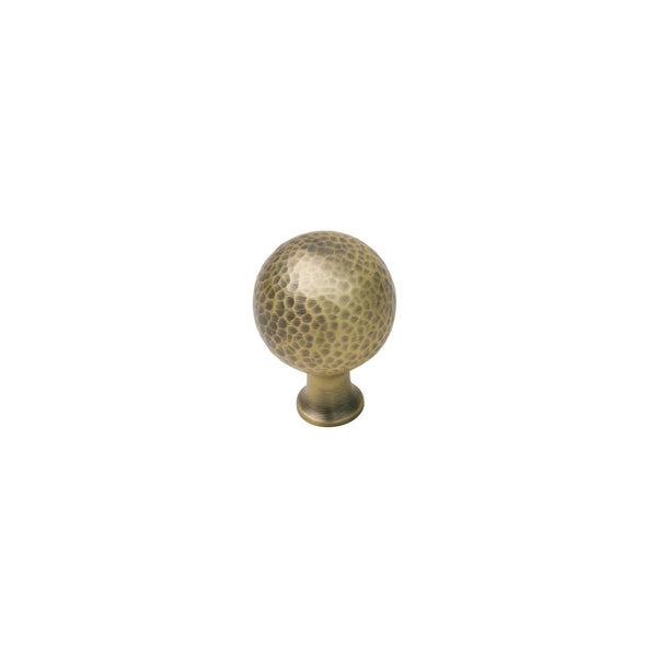 SHOW Image of Large Antique Brass Hammered Ball Cabinet Knobs