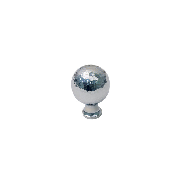 Image of Large Polished Chrome Hammered Ball Cabinet Knobs