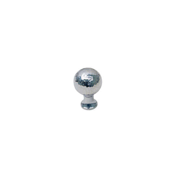  Image of Small Polished Chrome Hammered Ball Cabinet Knobs
