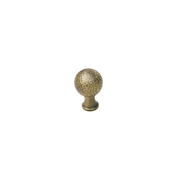 SHOW Image of Small Antique Brass Hammered Ball Cabinet Knobs
