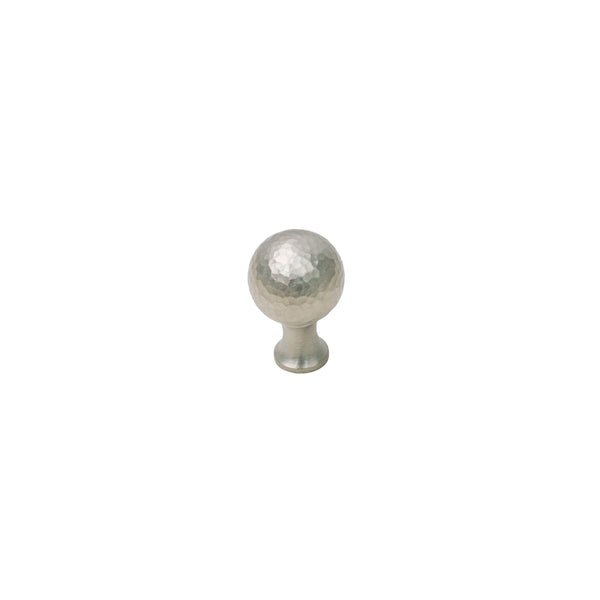  Image of Small Satin Nickel Hammered Ball Cabinet Knobs