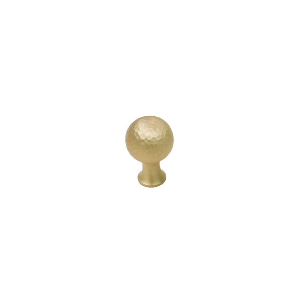  Image of Small Satin Brass Hammered Ball Cabinet Knobs