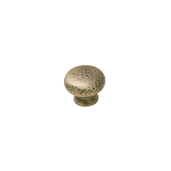  Image of 38mm Antique Brass Hammered Mushroom Cabinet Knobs