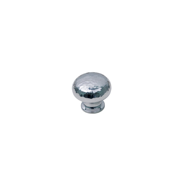  Image of 33mm Polished Chrome Hammered Mushroom Cabinet Knobs