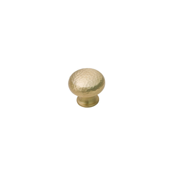  Image of 33mm Satin Brass Hammered Mushroom Cabinet Knobs