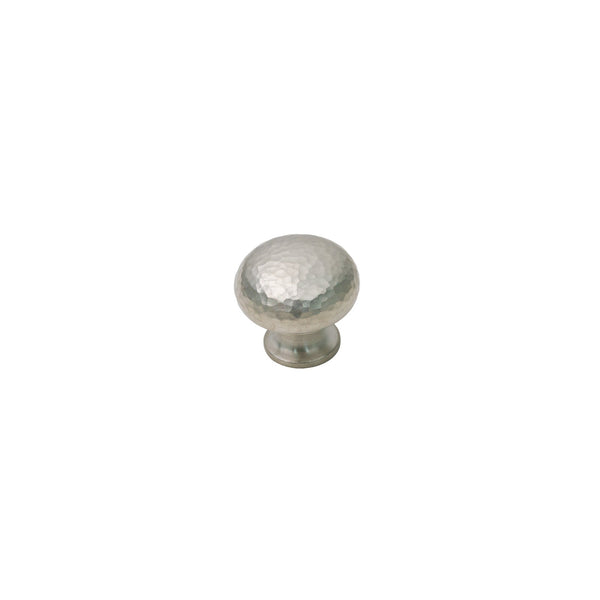 SHOW Image of 33mm Satin Nickel Hammered Mushroom Cabinet Knobs