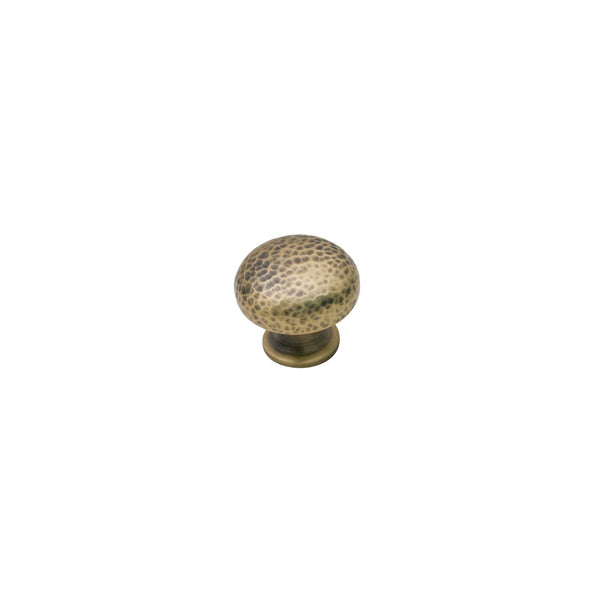  Image of 33mm Antique Brass Hammered Mushroom Cabinet Knobs