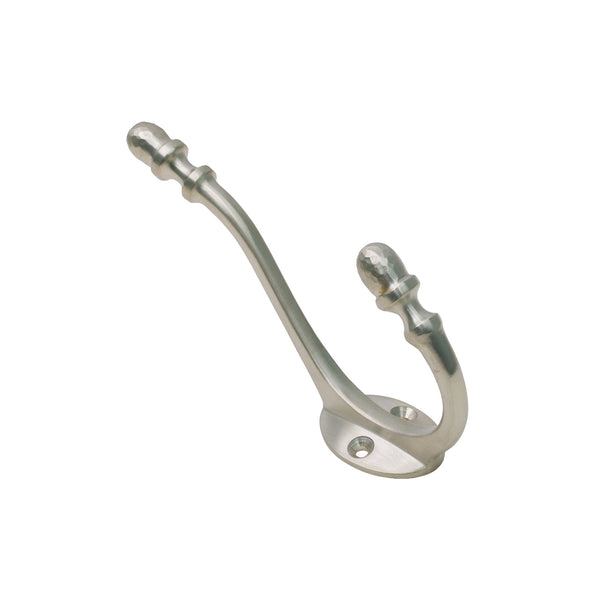  Image of Hammered Acorn Coat Hook in Satin Nickel finish
