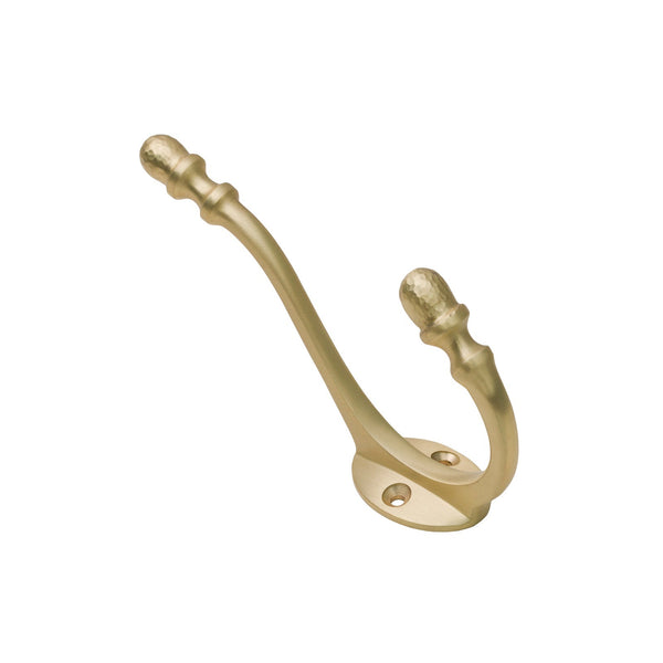  Image of Hammered Acorn Coat Hook in Satin Brass finish
