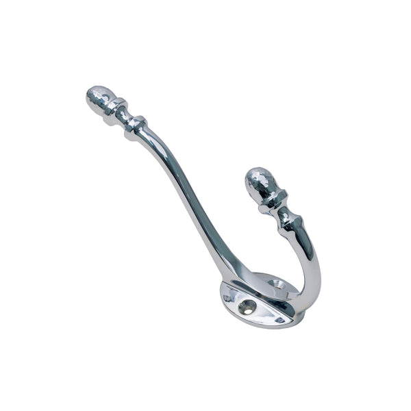  Image of Hammered Acorn Coat Hook in Polished Chrome finish