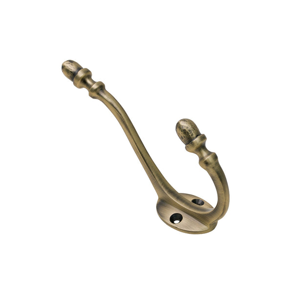  Image of Hammered Acorn Coat Hook in Antique Brass finish