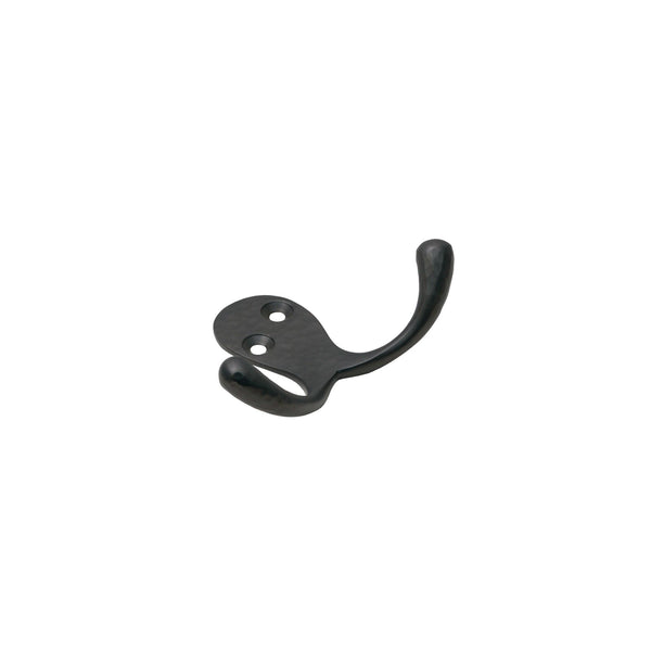 double robe hook rustic fishing lodge Double Robe Hook | Hammered Brass