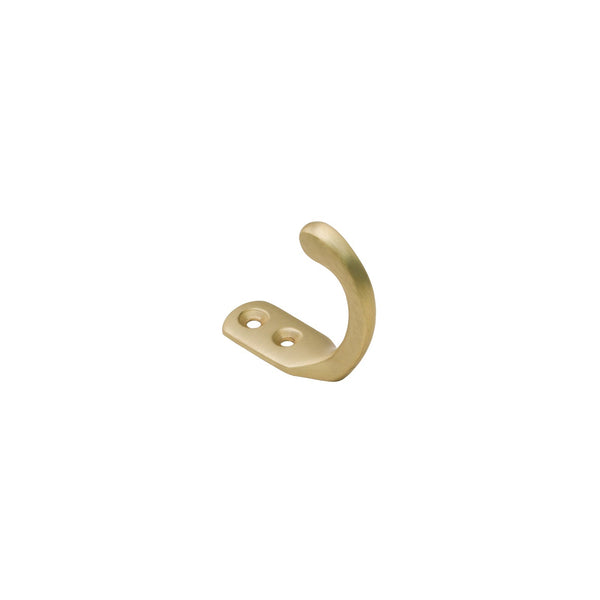  Image of Hammered Single Robe Hook in Satin Brass finish