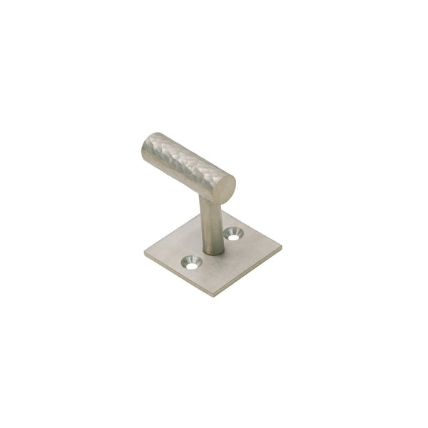  Image of Hammered Single Hook in Satin Nickel finish