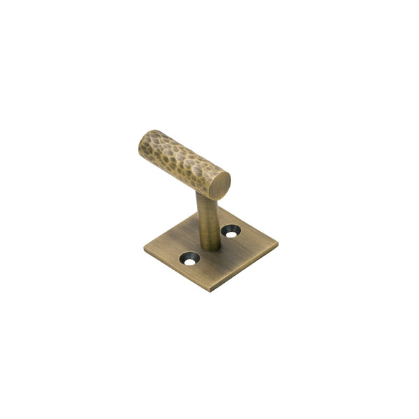  Image of Hammered Single Hook in Antique Brass finish