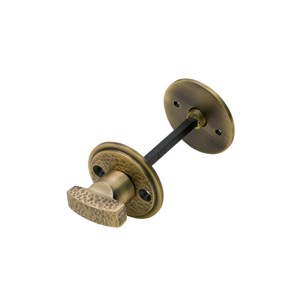 Image of Hammered Bathroom Thumbturn in Antique Brass finish