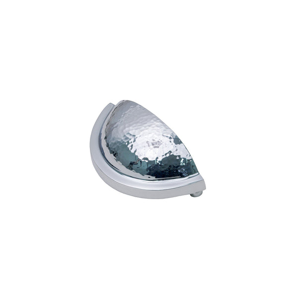  Image of Hammered Half Moon Cup Pull in Polished Chrome finish