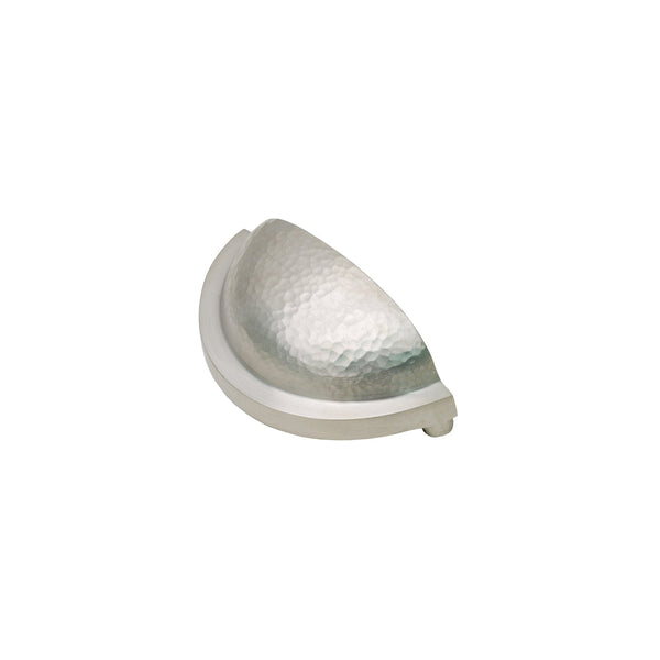  Image of Hammered Half Moon Cup Pull in Satin Nickel finish
