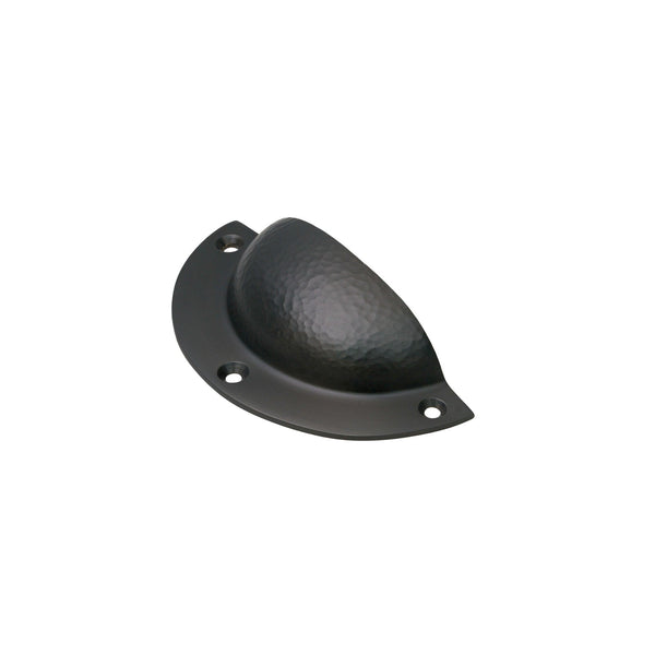 Image of Hammered Kitchen Cup Pull in Matt Bronze finish