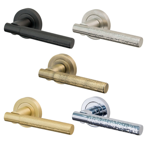 Variant Level Image of Hammered Lever On Rose Door Handle
