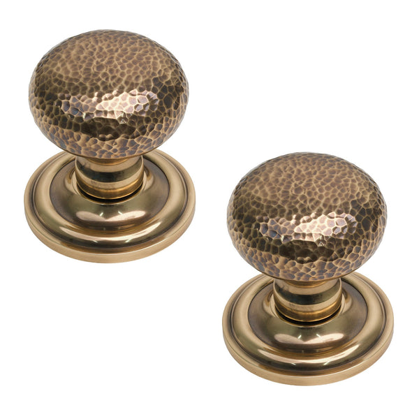  Image of Hammered Victorian Door Knob in Polished Bronze finish