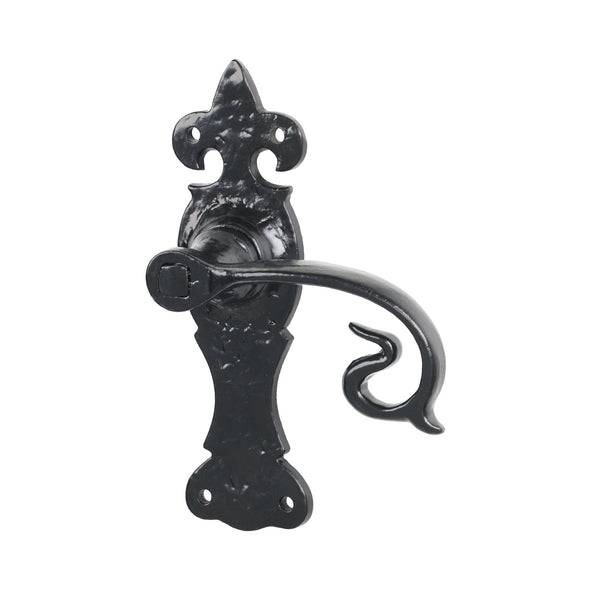 SHOW Black Latch Curly Lever Handles