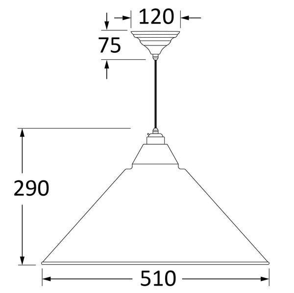 SHOW SHOW Technical Drawing of Hockley Ceiling Light in Copper