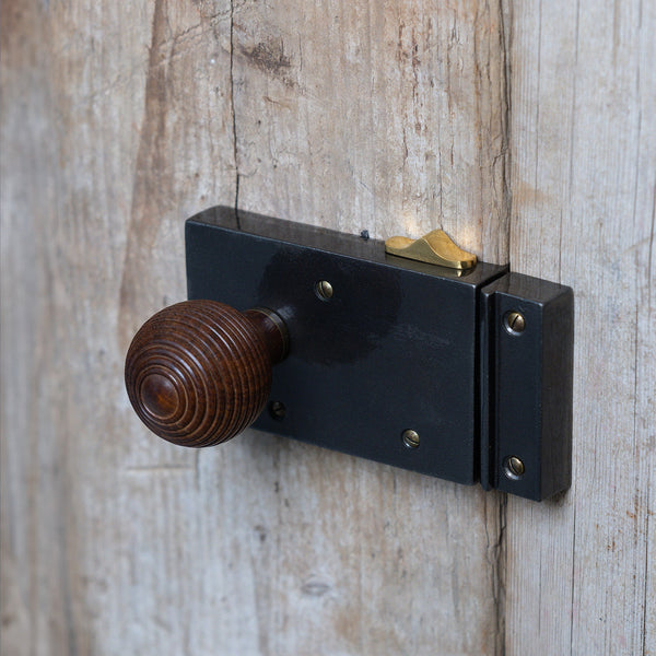  Lifestyle image of Left Handed Cast Iron Bathroom Rim Lock