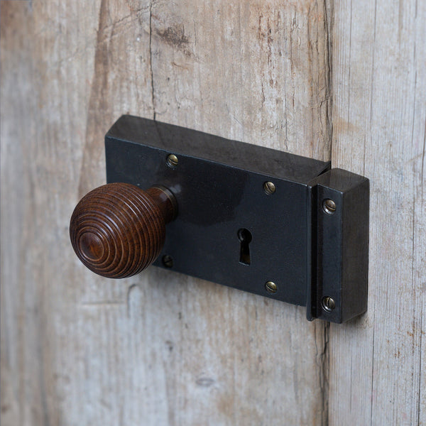 Lifestyle image of Small Left Handed Cast Iron Rim Lock