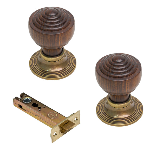  Image of Rosewood & Antique Knobs & 4 inch Bathroom Set