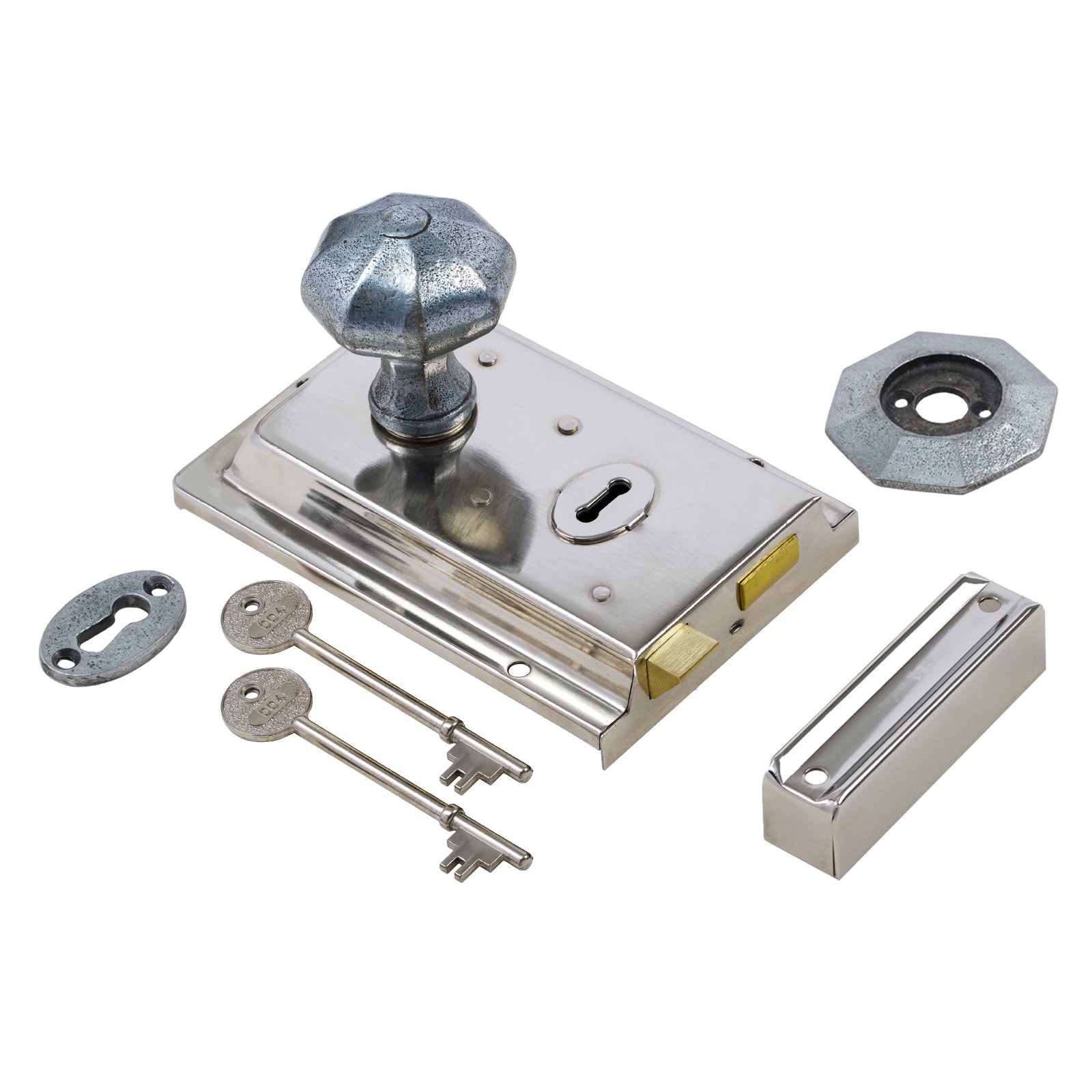 Polished Nickel Rim Lock | Rim Lock Sets | Suffolk Latch Company
