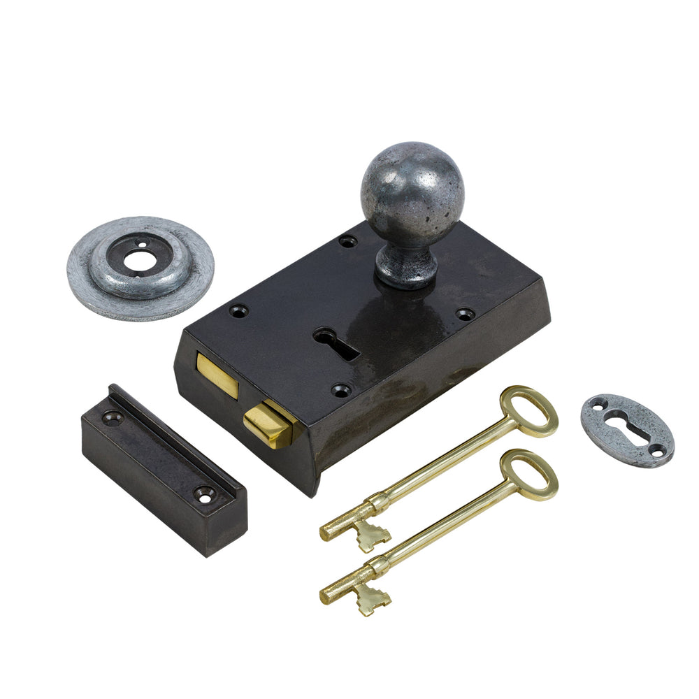 Small Iron Rim Lock & Knob Sets |Traditional Rim Locks