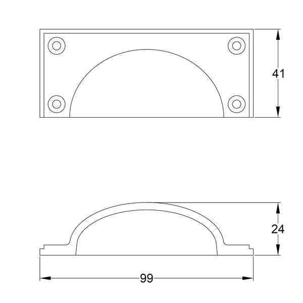  Technical Drawing of Hammered Cup Handle