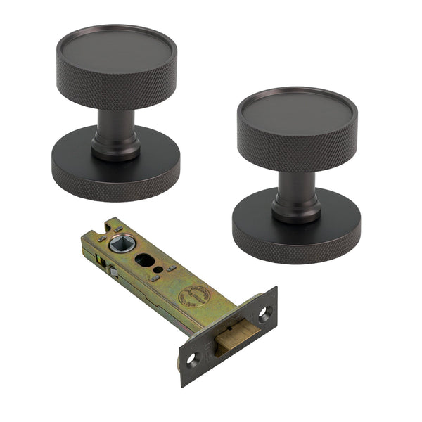 SHOW Image of Matt Bronze Owen Knobs & 4 Inch Latch Set