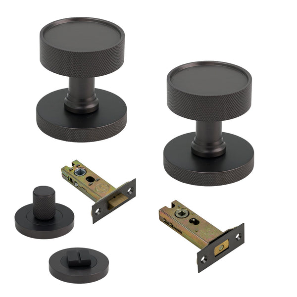 SHOW Image of Matt Bronze Owen Knobs & 3 Inch Bathroom Set
