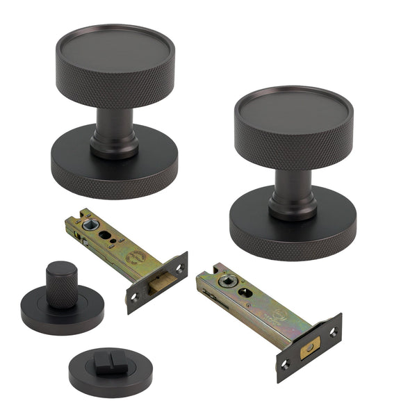 SHOW Image of Matt Bronze Owen Knobs & 4 Inch Bathroom Set