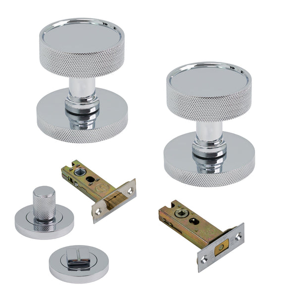 SHOW Image of Polished Chrome Owen Knobs & 3 Inch Bathroom Set