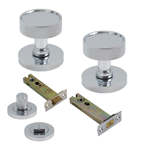 SHOW Image of Polished Chrome Owen Knobs & 4 Inch Bathroom Set