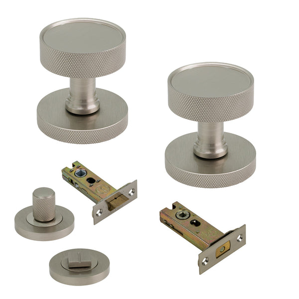 SHOW Image of Satin Nickel Owen Knobs & 3 Inch Bathroom Set
