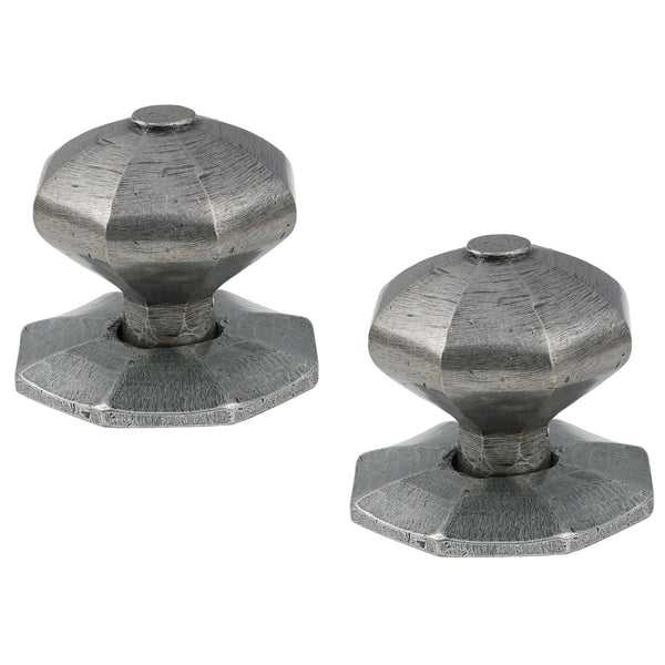 SHOW Large Pewter Octagonal Mortice Knobs