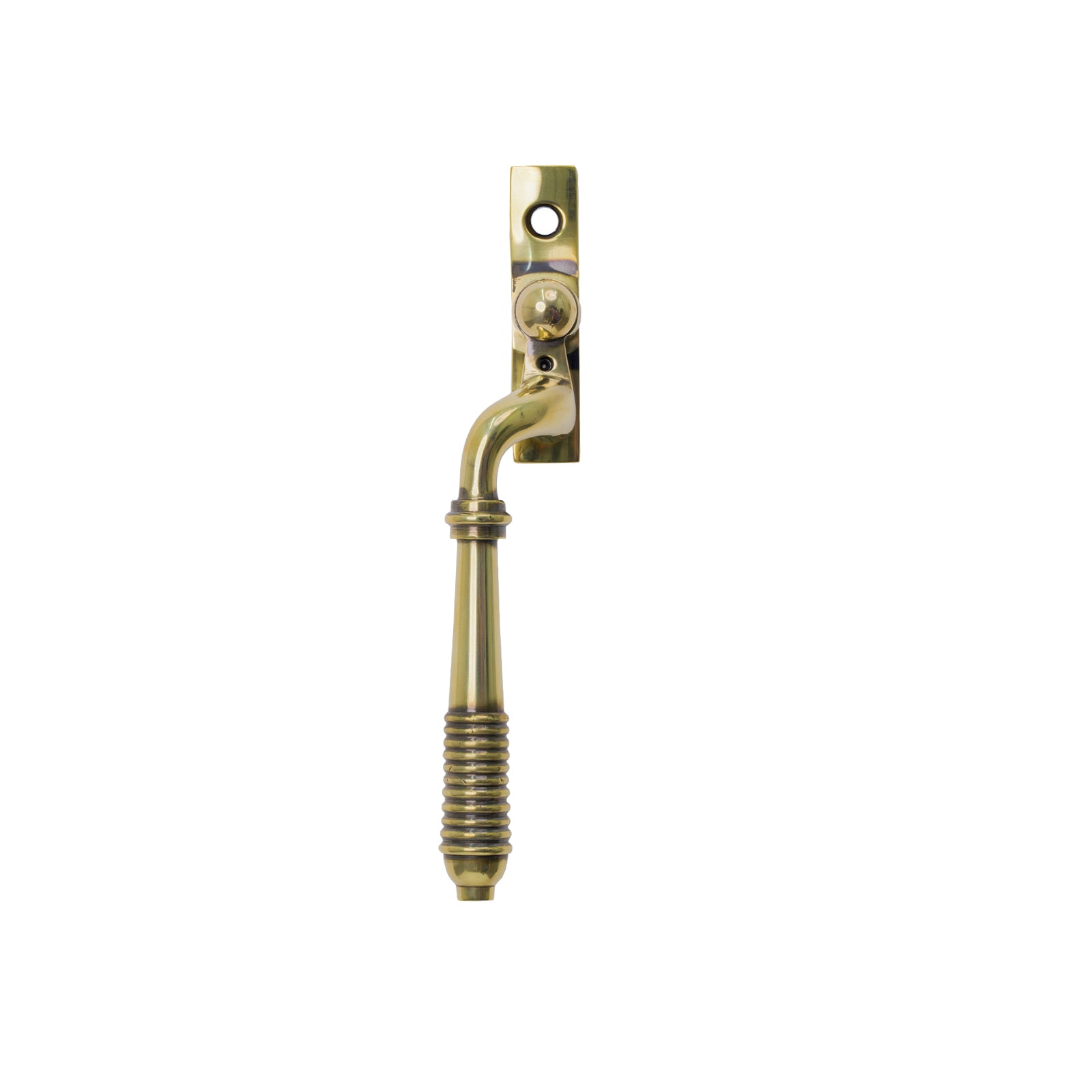 SHOW LH Antique Brass Reeded Espagnolette