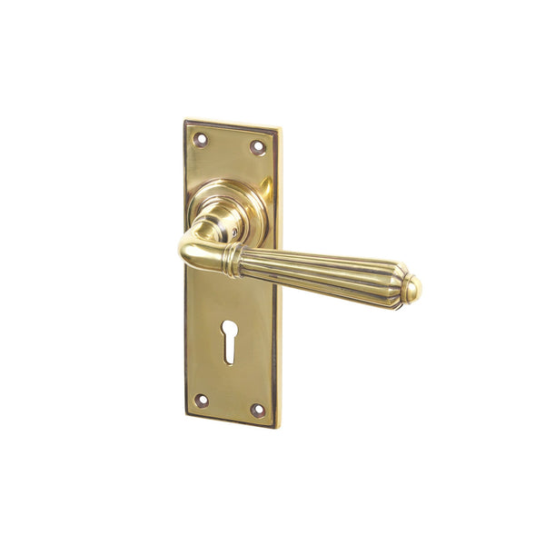 SHOW Antique Brass Lock Hinton Lever Handles