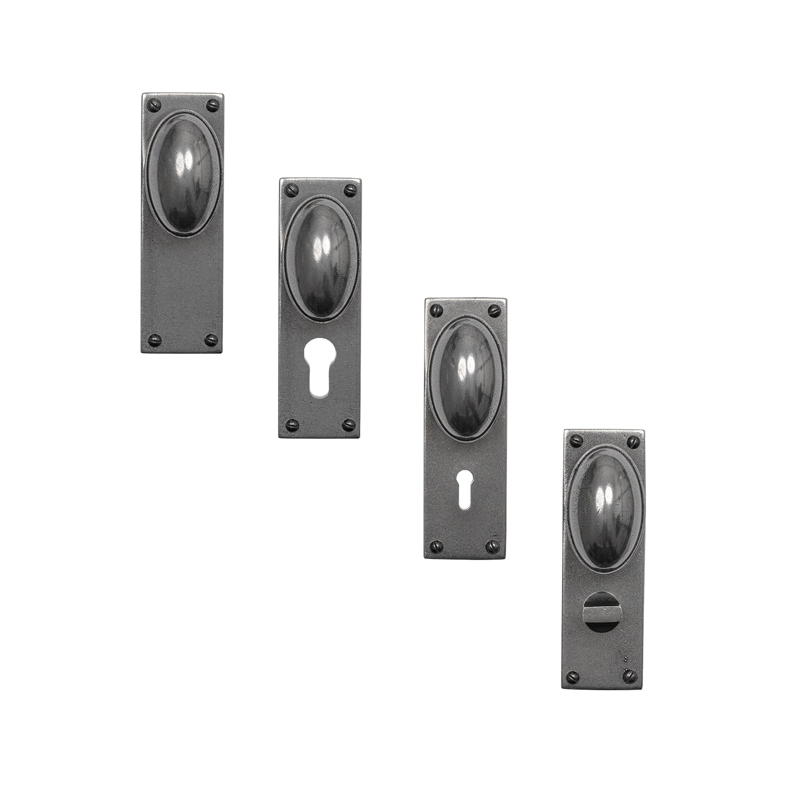 Lincoln Pewter Door Knobs On Narrow Backplate