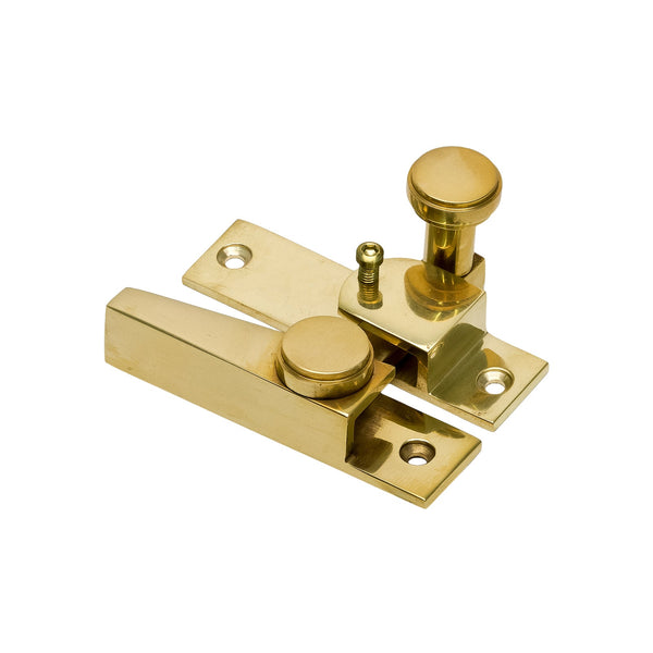   Image of Yes Unlacquered Brass Classic Hook Plate Sash Fastener