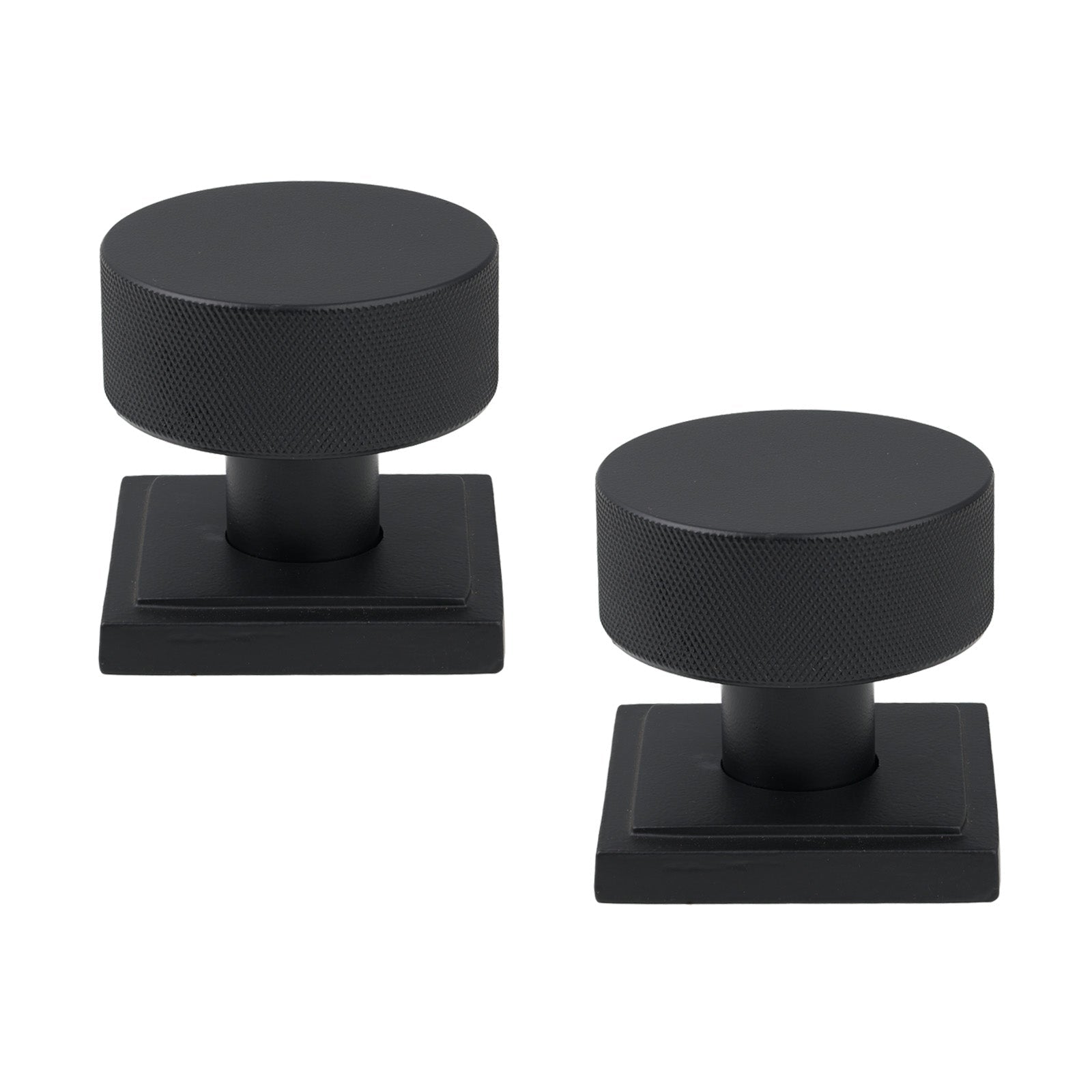 SHOW Matt Black Square Brompton Mortice Knobs