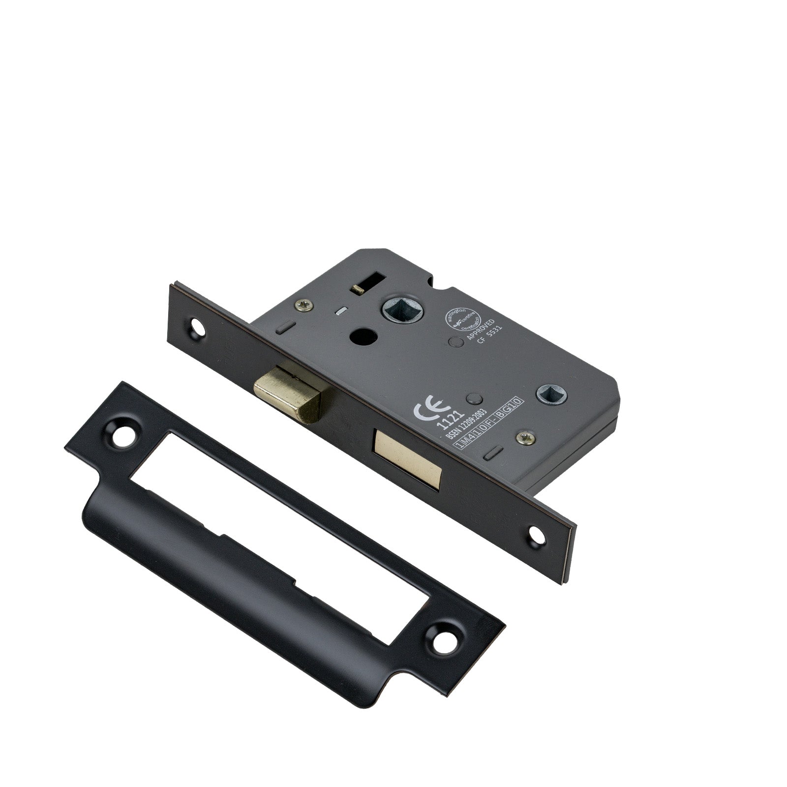 SHOW Bathroom Sash Lock - 2.5 Inch with Matt Bronze finished forend and striker plate