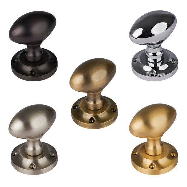 Level Image of Suffolk Oval Door Knob on Rose