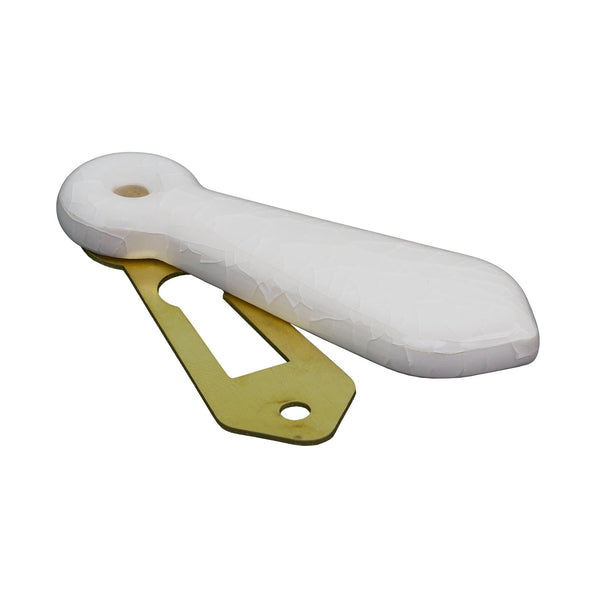 SHOW Image of White Crackle Ceramic Covered Escutcheon