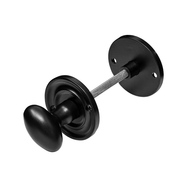 Oval Bathroom Turn & Release Old English  Matt Black 