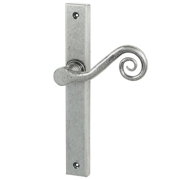 SHOW Right Handed Pewter Patina Latch Monkeytail Slimline Multipoint Door Handle